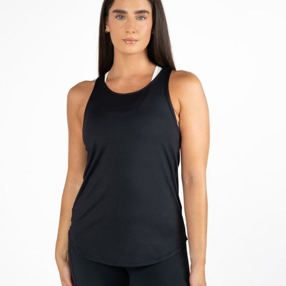 Senita Athletics Extra Mile Black Workout Tank Top Size Small